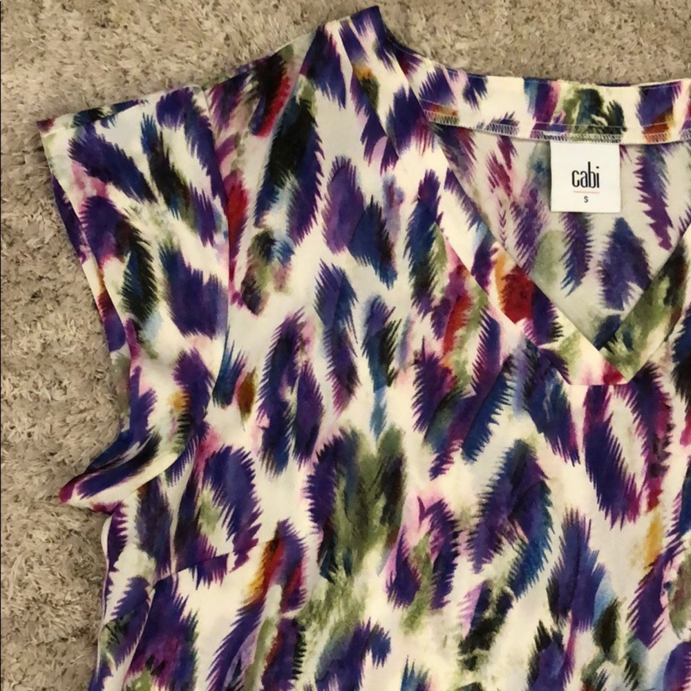Cabi Colorful Feather Pattern Blouse - image 3
